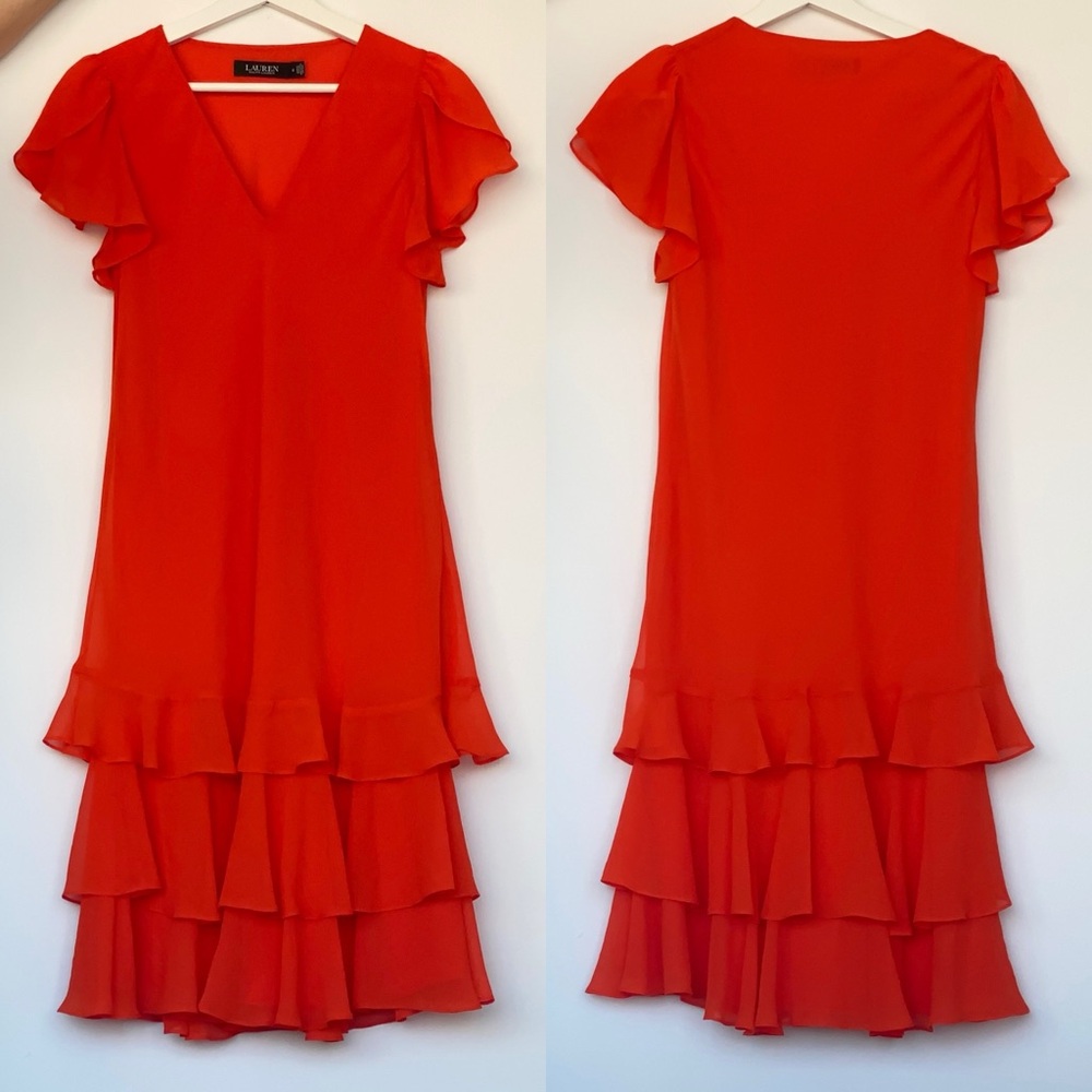 LAUREN - RALF LAUREN Ruffle Dress | Size 2